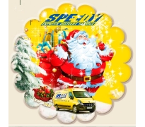 Кръгъл Магнит с Рекламно Лого и Индивидуален Коледен Дизайн